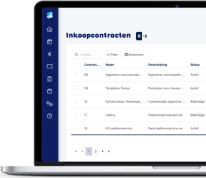 Scherm met inkoop contract half scherm