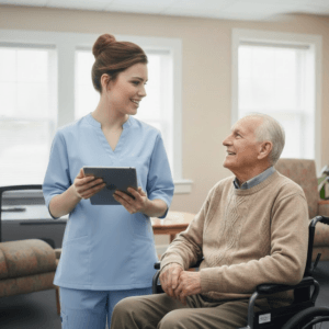 Zorgmedewerker met een FMIS